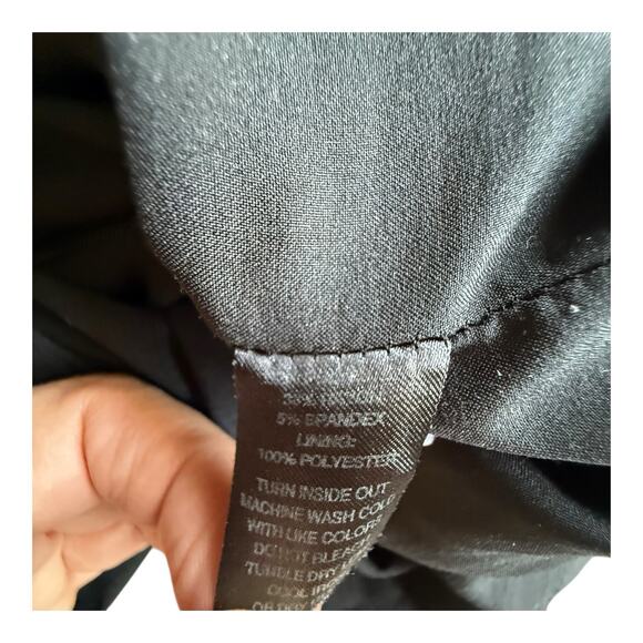 White House Black Market Black Mini Skirt Sailor Front Silver Buttons Size 10 - Picture 5 of 5